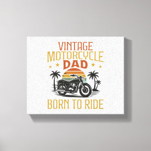 Vintager Motorradpapa geboren Leinwanddruck