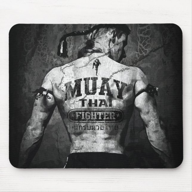 Vintager Muay-Thai-Kämpfer Mousepad (Vorne)