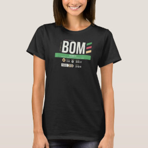 Vintager Mumbai BOM Airport Code Retro Travel Day T-Shirt