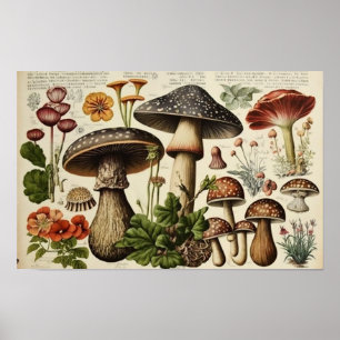 Vintager Mushroom-Cocktail Poster