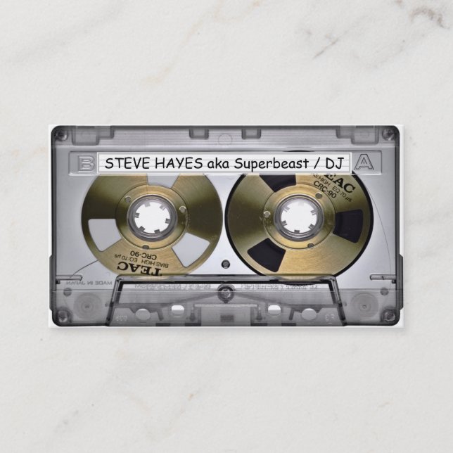 Vintager Musik-Kassetten-Band-Blick Visitenkarte (Vorderseite)