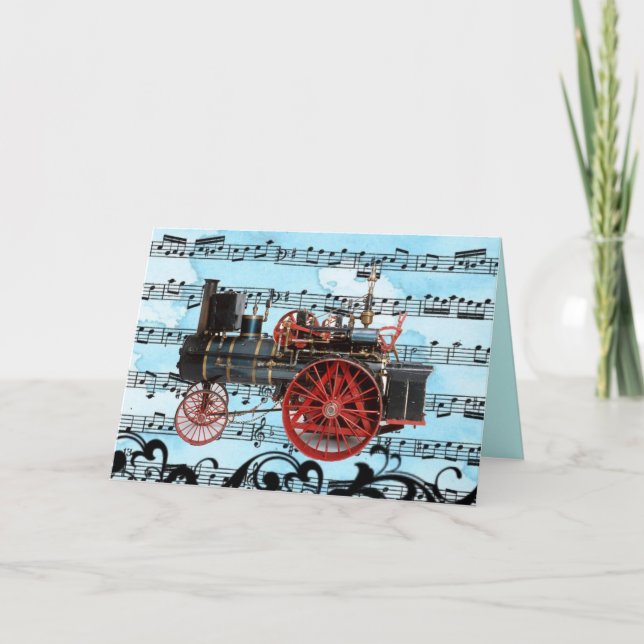 VINTAGER MUSIKALISCHER MUSIKTAG KARTE (Vorderseite)