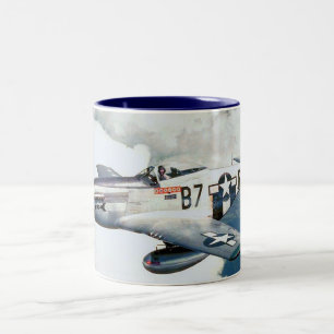 Vintager Mustang der Weltkrieg-Luftwaffen-P-51D Zweifarbige Tasse