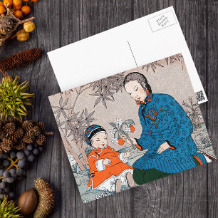 Vintager Muttertag der Blume der asiatischen Mutte Postkarte