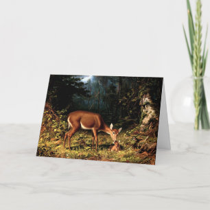 Vintager Muttertag für Hirsch und Mutter Feiertagskarte