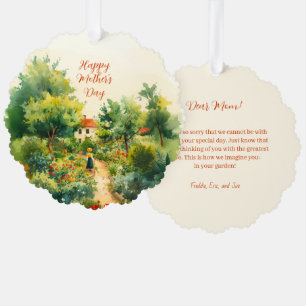 Vintager Muttertag im Blumengarten Ornament Karte