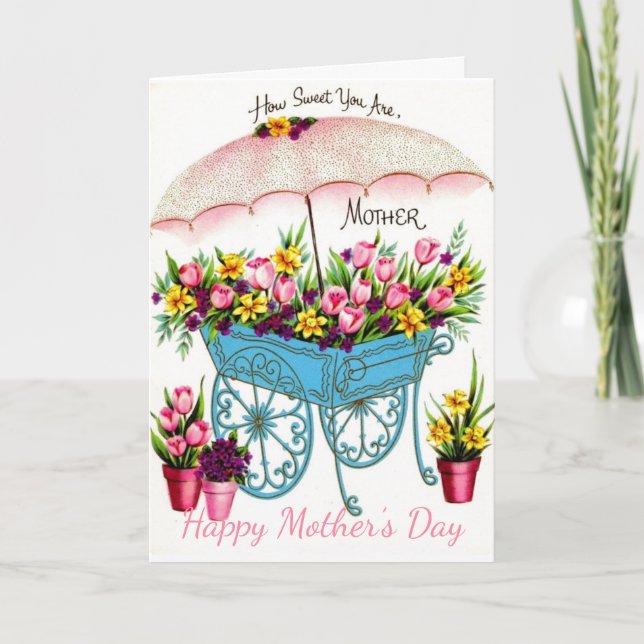 Vintager Muttertag Karte (Vorderseite)