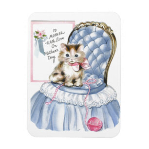 Vintager Muttertag Kitten Magnet