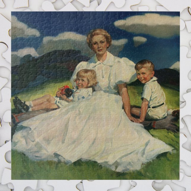 Vintager Muttertag, Mama mit Kindern Puzzle (Von Creator hochgeladen)