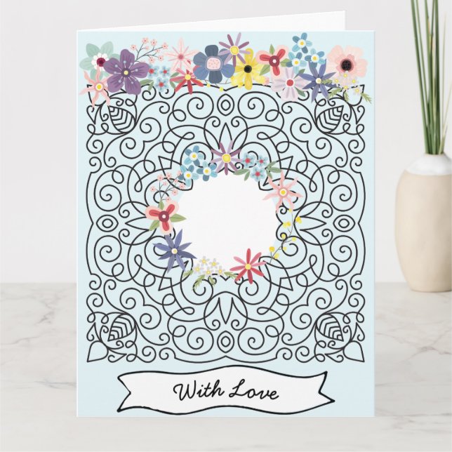 Vintager Muttertag Romantischer Blumenrahmen Karte (Vorderseite)