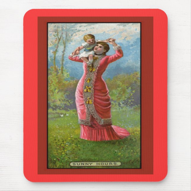 Vintager Muttertag Sonnige Stunden Mousepad (Vorne)