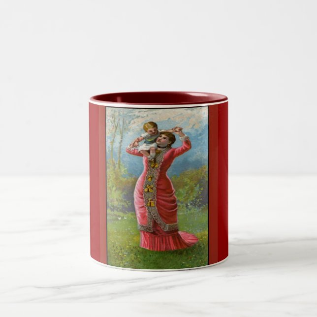 Vintager Muttertag Sonnige Stunden Zweifarbige Tasse (Mittel)