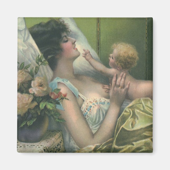 Vintager Muttertag, Viktorianische Mama mit Baby Magnet (Vorne)