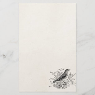 Vintager Nachtigall-Vogel-personalisierte Retro Briefpapier