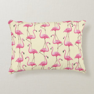 Vintager nahtloser grafischer Flamingovogel Dekokissen