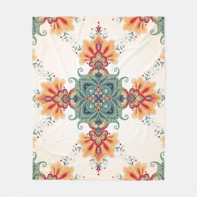 Vintager nahtloser Hintergrund. Schöne Blumengesch Fleecedecke (Vorderseite)