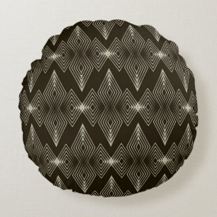 Vintager nahtloser Musterschmuck mit Stilstil Rundes Kissen