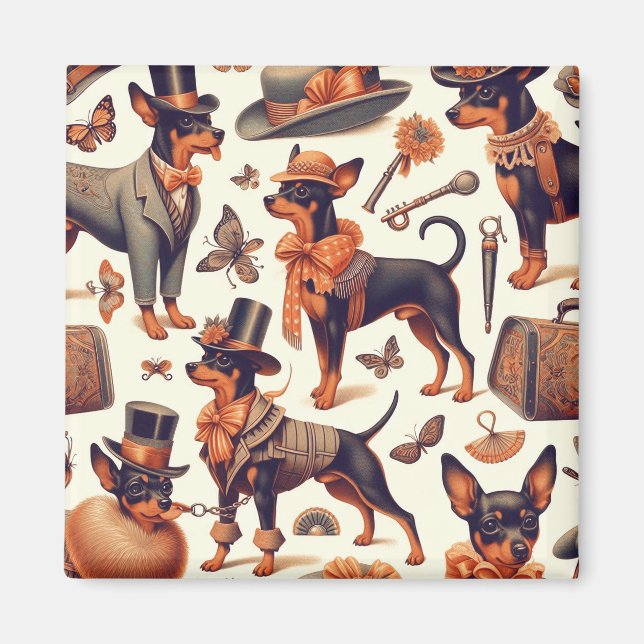 Vintager nahtloser Pinscher Magnet (Vorne)