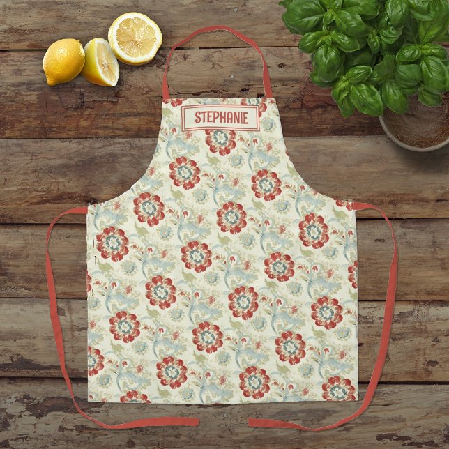 Vintager Name der Blumen Schürze (Floral kitchen apron)
