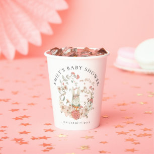 Vintager Name der sonnigen Blume Datum Kinderdusch Pappbecher