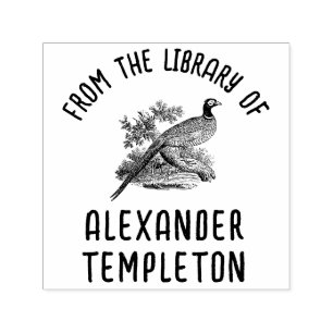 Vintager Name des Bibliotheksnamens "Pheasant Game Permastempel