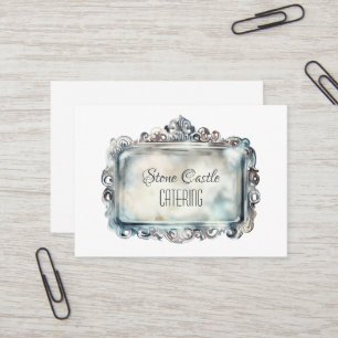 Vintager Name des Silbertabletts Verziert Elegante Visitenkarte