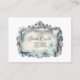 Vintager Name des Silbertabletts Verziert Elegante Visitenkarte