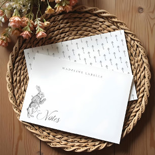 Vintager Name des weißen Kaninchens Mitteilungskarte