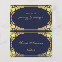 Vintager Name für Hochzeitsstimmung in Navy Gold P