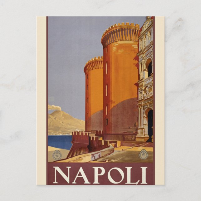 Vintager Napoli Reisewerbung Europa Tourismus Postkarte (Vorderseite)