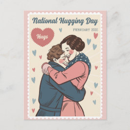 Vintager nationaler Tag der Umarmung Feiertagspostkarte