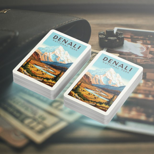 Vintager Nationalpark Denali Spielkarten (Von Creator hochgeladen)
