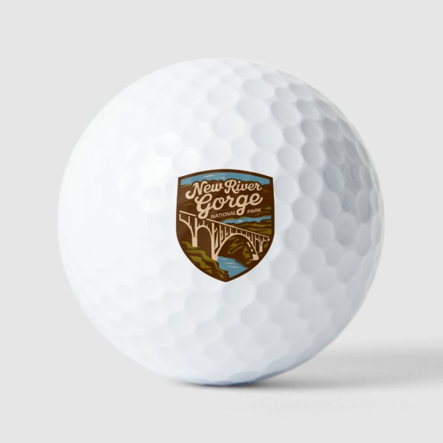 Vintager Nationalpark der New River Gorge Golfball (Vorderseite)