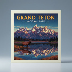 Vintager Nationalpark Grand Teton Fliese