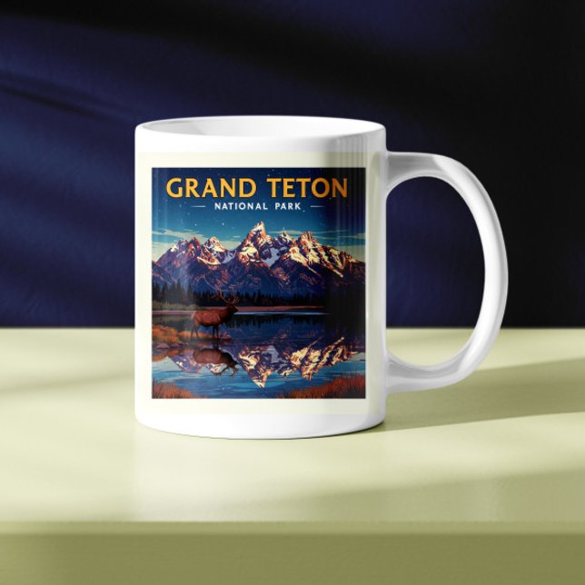 Vintager Nationalpark Grand Teton Kaffeetasse (Von Creator hochgeladen)