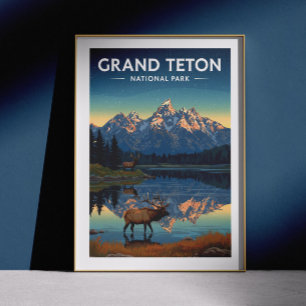 Vintager Nationalpark Grand Teton Poster