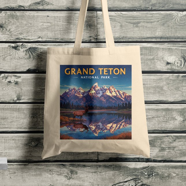 Vintager Nationalpark Grand Teton Tragetasche (Von Creator hochgeladen)