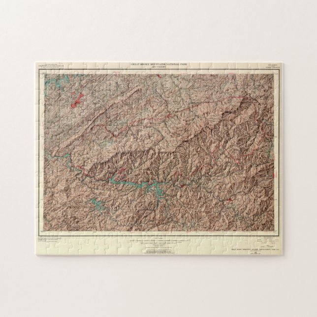 Vintager Nationalpark Great Smoky Mountains Puzzle (Horizontal)