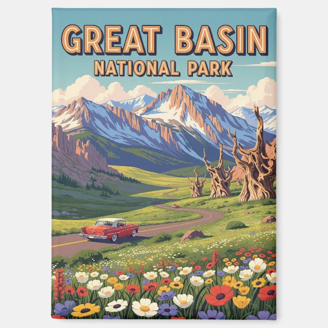 Vintager Nationalpark Nevada Magnet (Vorderseite)