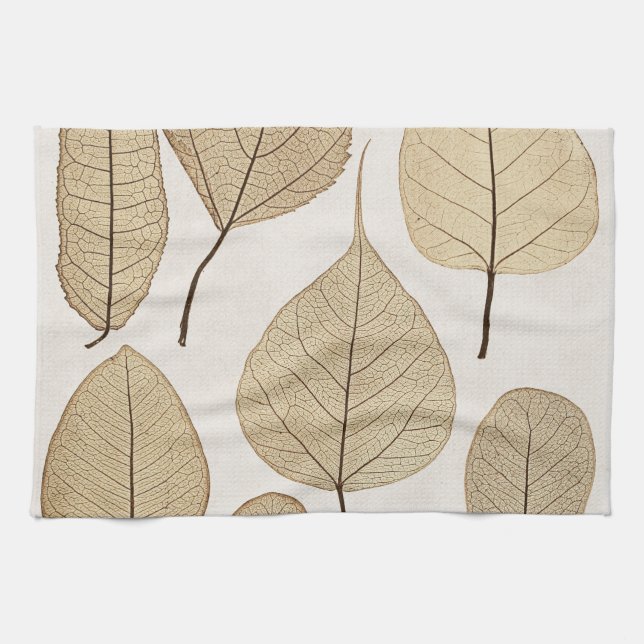 Vintager naturalistischer botanischer Zeichn | Blä Geschirrtuch (Horizontal)