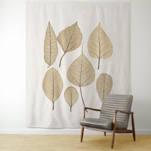 Vintager naturalistischer botanischer Zeichn   Blä Wandteppich