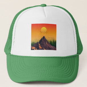 VINTAGER NATURSONNENUNTERGANG TRUCKERKAPPE