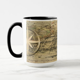 Vintager Nautic Compass Handsome Coffee Tasse