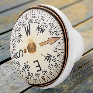 Vintager Nautic Compass-Keramik Keramikknauf