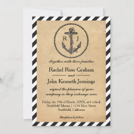 Vintager Nautikanker - Einladung zur Hochzeit