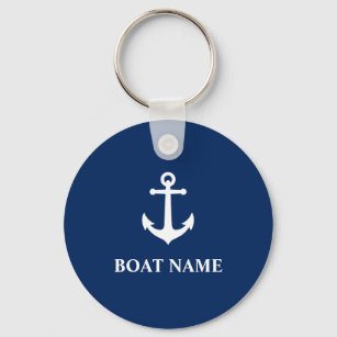 Vintager nautischer Anker mit Ihrem Schiffsnamen Schlüsselanhänger