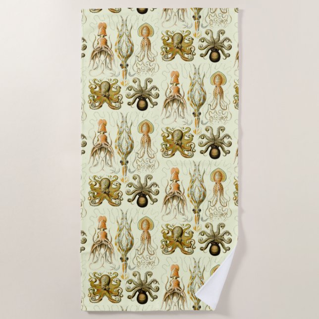 Vintager Nautischer Oktopus von Ernst Haeckel Strandtuch (Vorderseite)