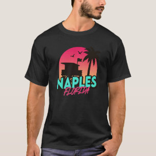 Vintager Neapel Beach Florida Palmen Bäume Fl Retr T-Shirt
