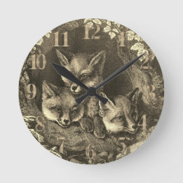 Vintager Nebelwald Runde Wanduhr