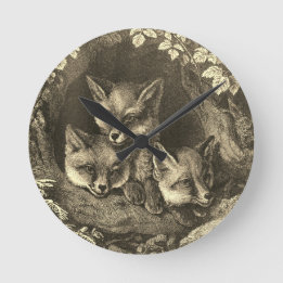 Vintager Nebelwald Runde Wanduhr